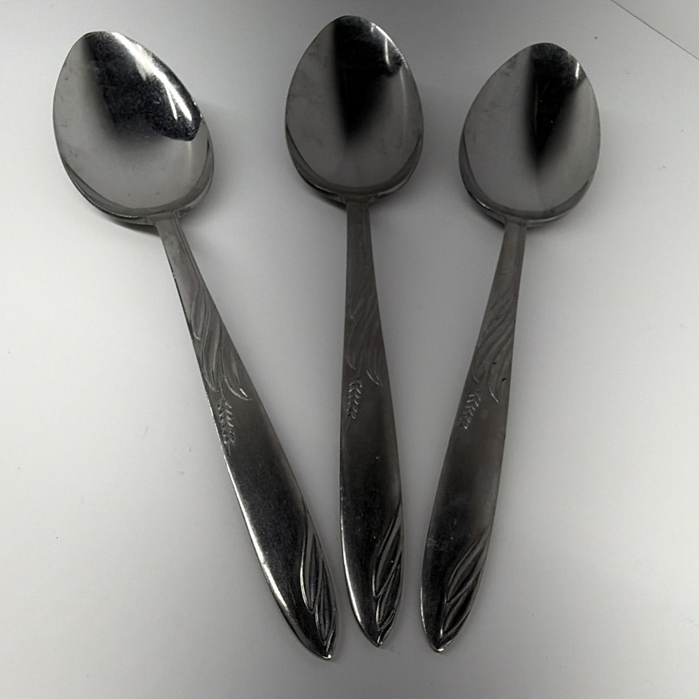 Lot of 3 Vintage Englishtown Eventide Soup Spoons, Stainless Steel MCM